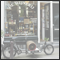 De Wijnerij - old shop window with old writing and in the foreground an antique transport bicycle with winecask. Amsterdam, NLD